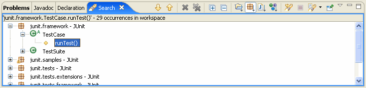 Search results view