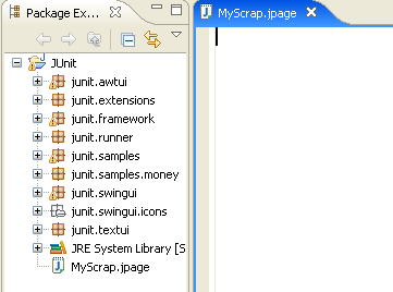 Package Explorer and editor area of the active perspective