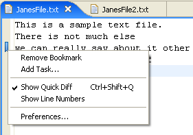 Bookmark menu